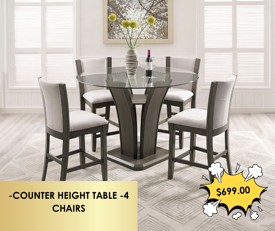 5PC CAMILA COUNTER HEIGHT TABLE SET