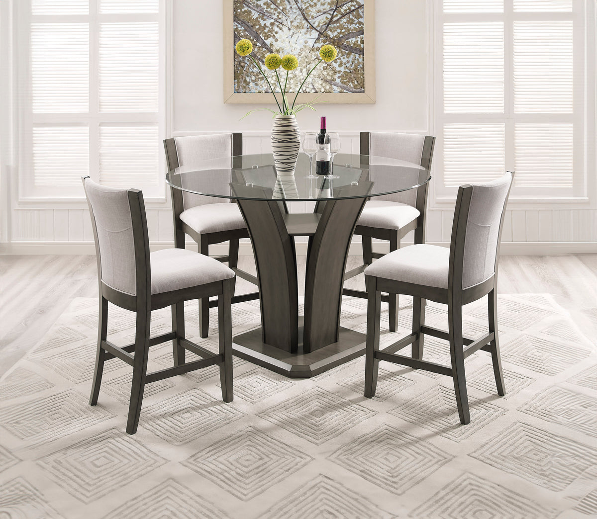 5PC CAMILA COUNTER HEIGHT TABLE SET