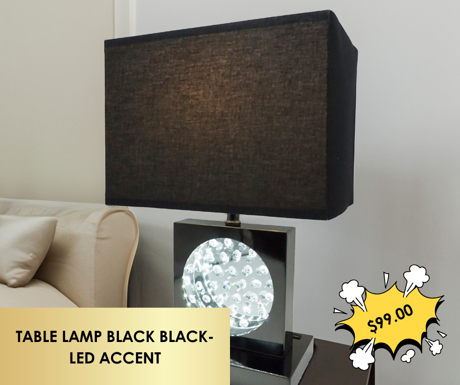 TABLE LAMP BLACK NICKEL - LED ACCENT