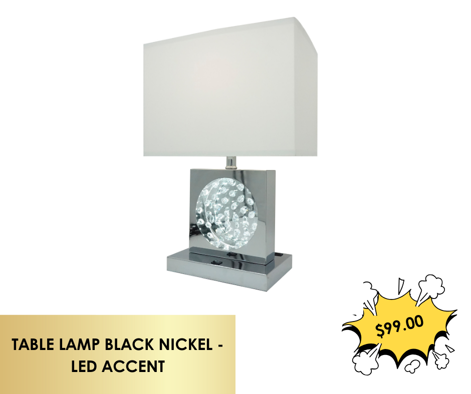 TABLE LAMP CHROME - LED ACCENT