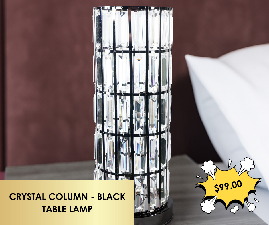 COLUMN TABLE LAMP BLACK NICKEL