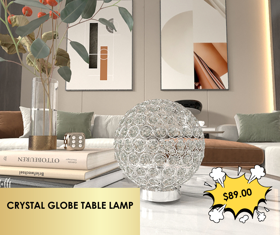 CRYSTAL GLOBE TABLE LAMP