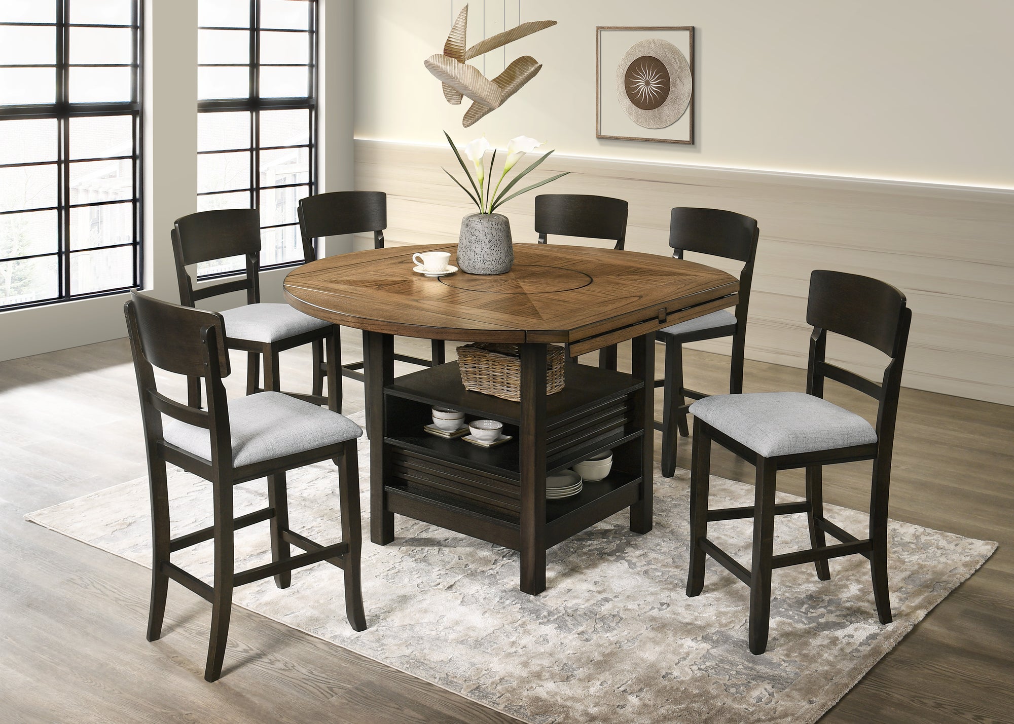 5PC OAKLY COUNTER HEIGHT TABLE SET