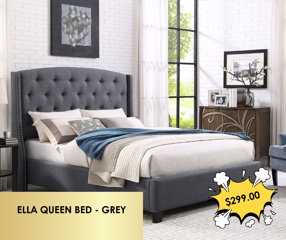 ELLA QUEEN BED - GREY