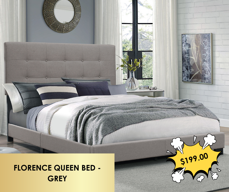 FLORENCE QUEEN BED - GREY