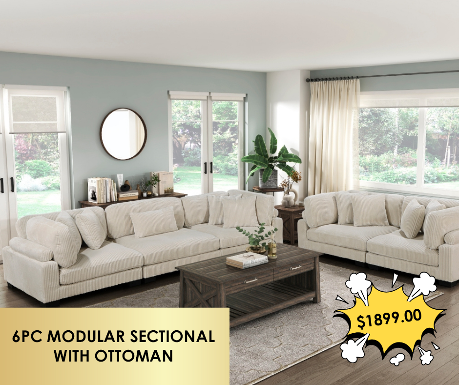 6PC MODULAR SECTIONAL WITH OTTOMAN