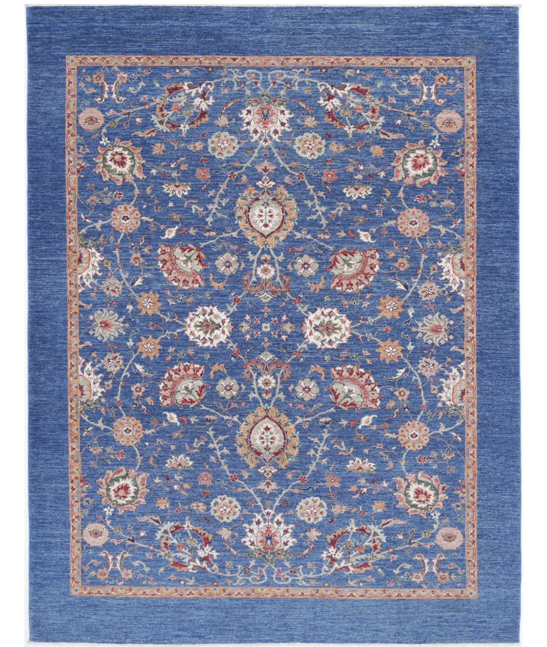 Hand Knotted Ziegler Farhan Wool Rug - 6'9'' x 8'10'' 6'9'' x 8'10'' (203 X 265) / Blue / N/A