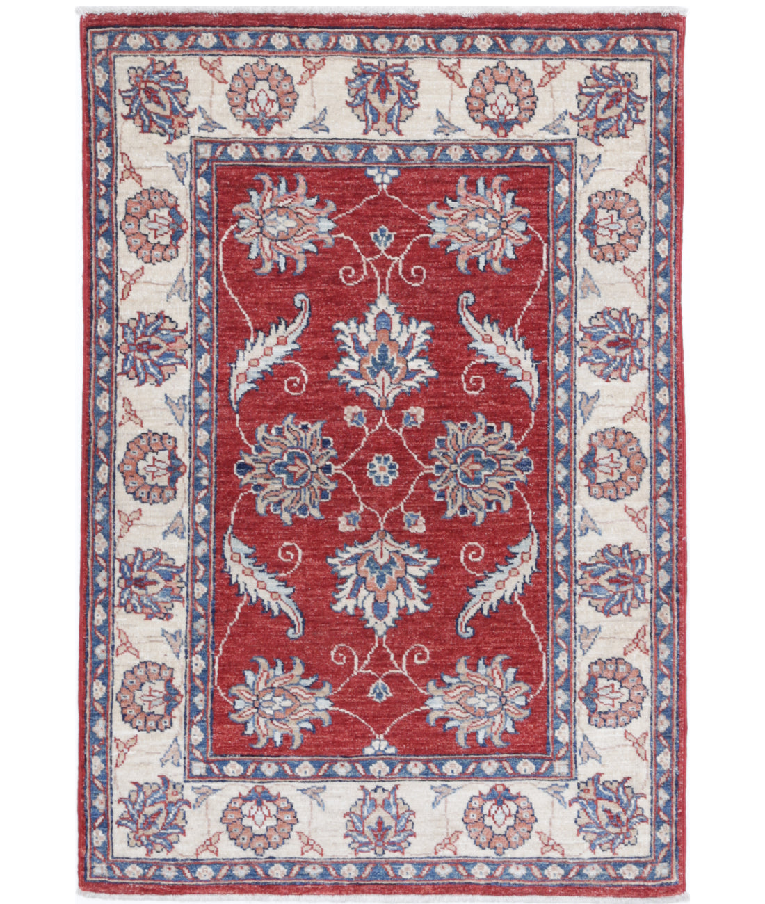 Hand Knotted Ziegler Farhan Wool Rug - 2&#39;8&#39;&#39; x 3&#39;10&#39;&#39; 2&#39;8&#39;&#39; x 3&#39;10&#39;&#39; (80 X 115) / Red / Ivory