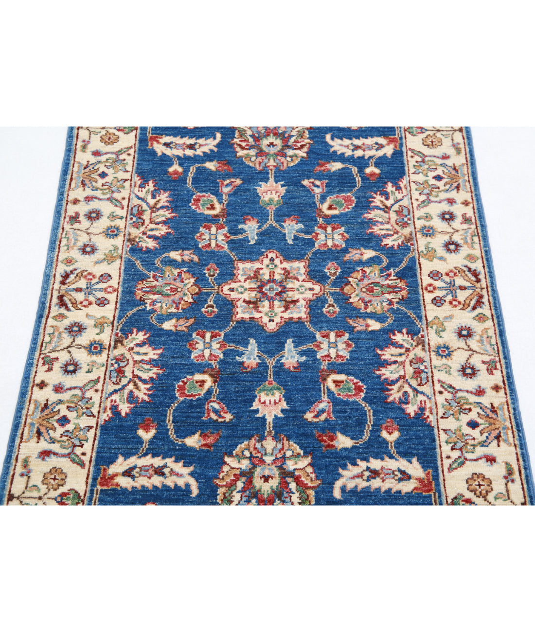 Hand Knotted Ziegler Farhan Wool Rug - 2'7'' x 3'10'' 2'7'' x 3'10'' (78 X 115) / Blue / Ivory