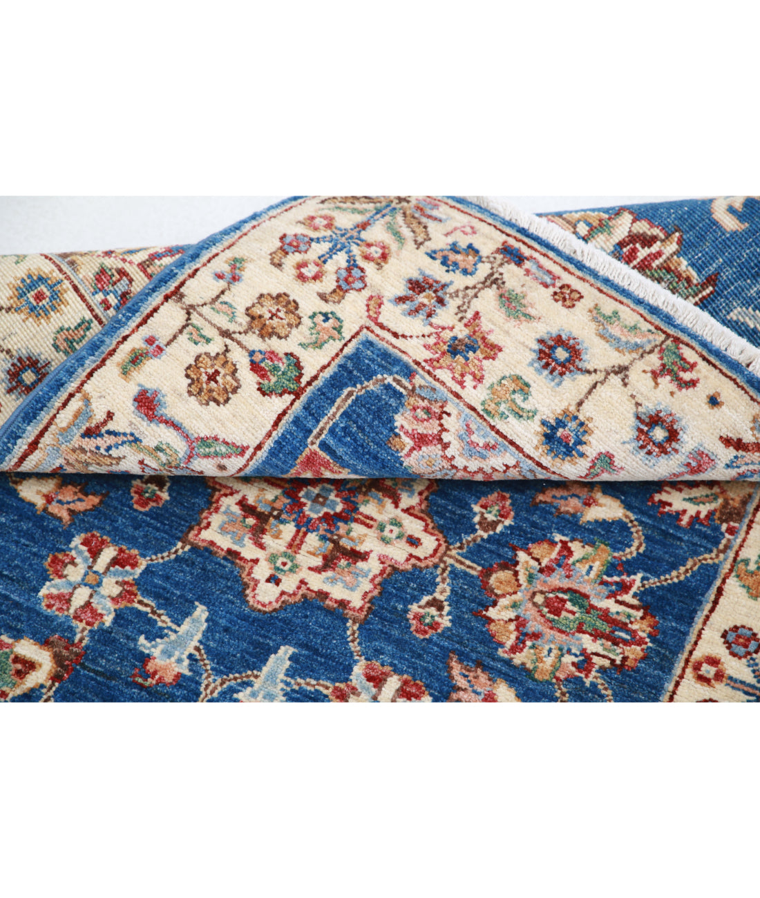 Hand Knotted Ziegler Farhan Wool Rug - 2'7'' x 3'10'' 2'7'' x 3'10'' (78 X 115) / Blue / Ivory