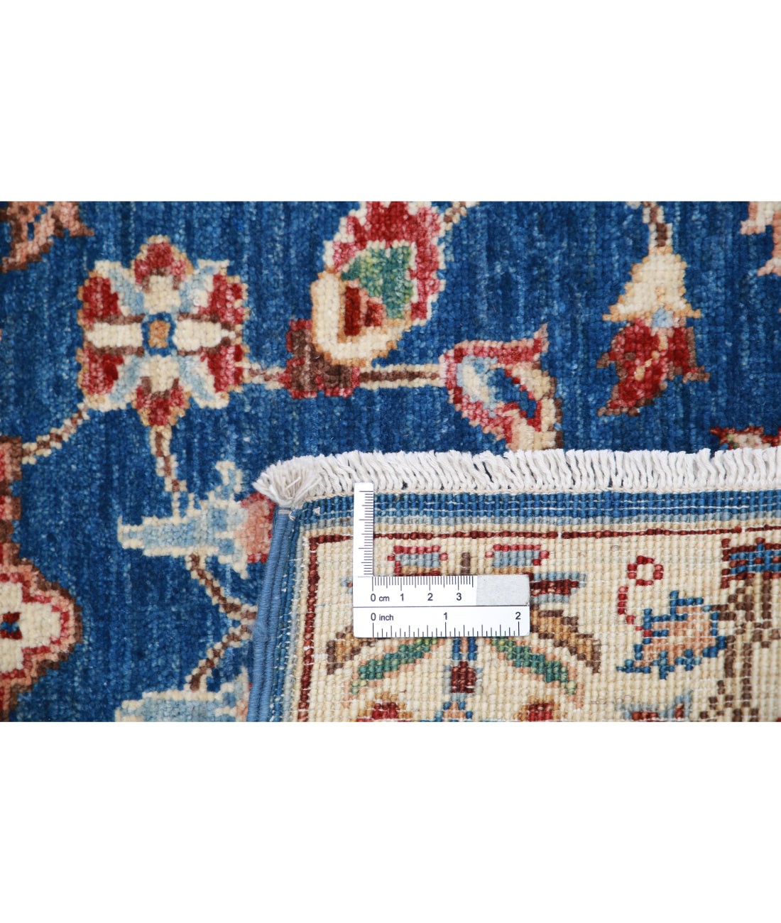 Hand Knotted Ziegler Farhan Wool Rug - 2'7'' x 3'10'' 2'7'' x 3'10'' (78 X 115) / Blue / Ivory