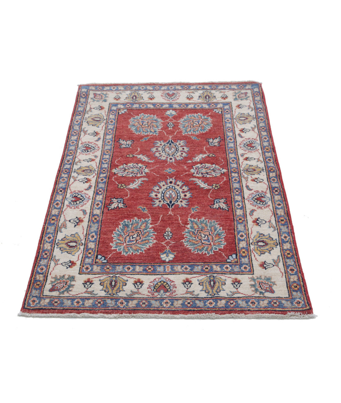 Hand Knotted Ziegler Farhan Wool Rug - 2'7'' x 4'4'' 2'7'' x 4'4'' (78 X 130) / Red / Ivory