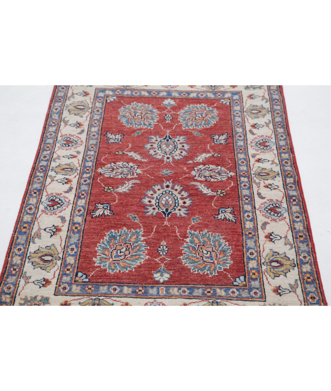 Hand Knotted Ziegler Farhan Wool Rug - 2'7'' x 4'4'' 2'7'' x 4'4'' (78 X 130) / Red / Ivory