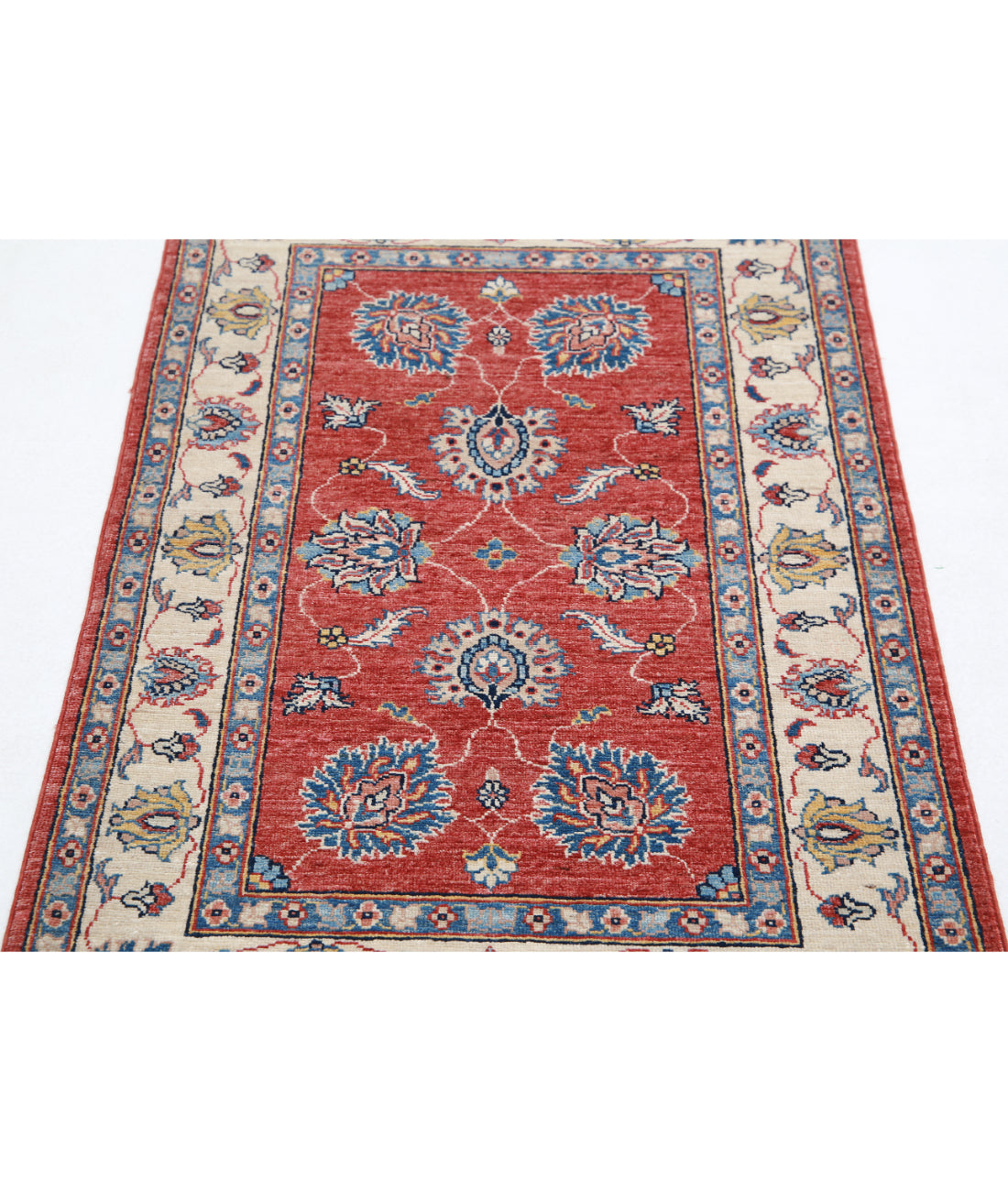 Hand Knotted Ziegler Farhan Wool Rug - 2'7'' x 4'2'' 2'7'' x 4'2'' (78 X 125) / Red / Ivory