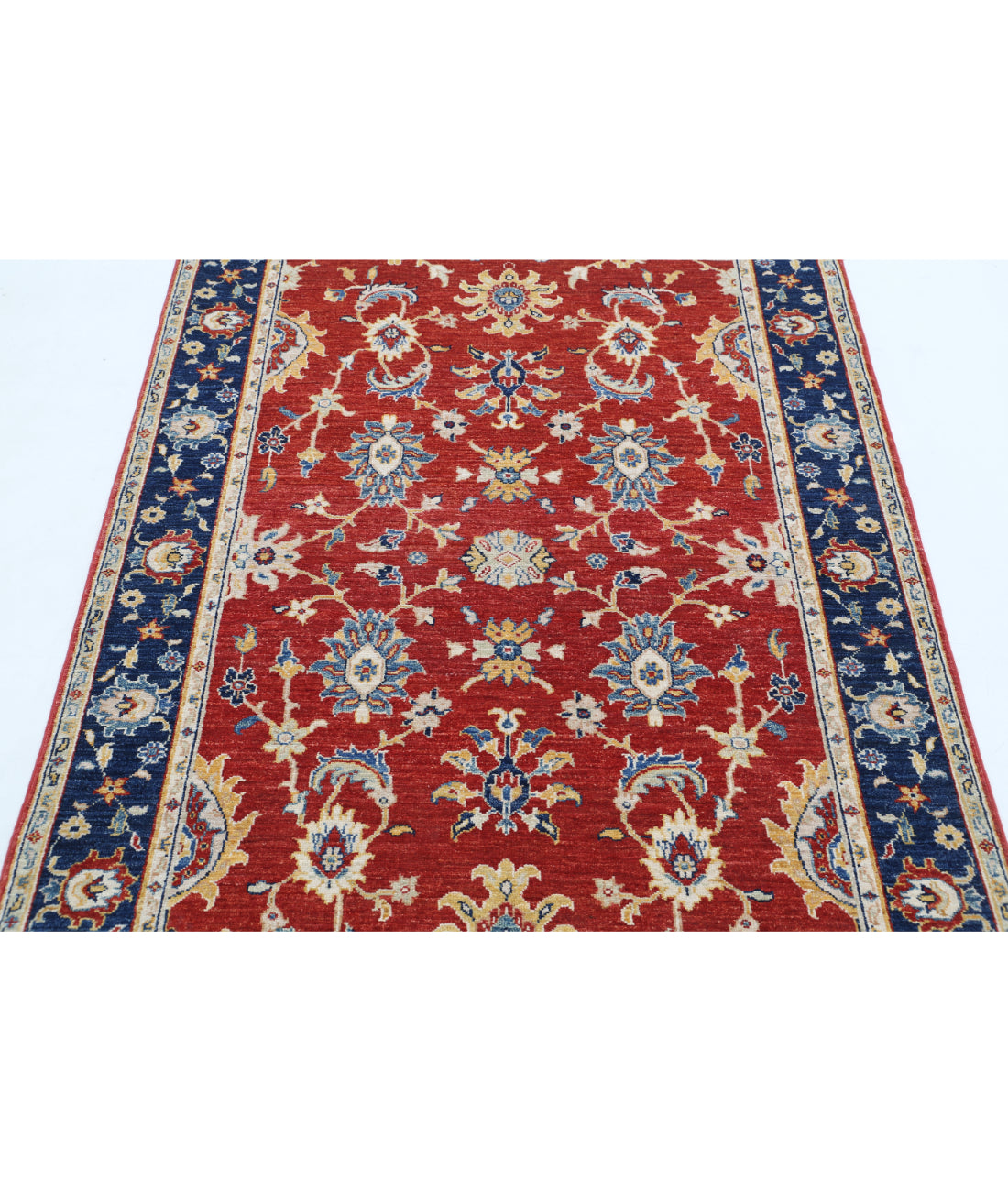 Hand Knotted Ziegler Farhan Wool Rug - 3'11'' x 5'8'' 3'11'' x 5'8'' (118 X 170) / Red / Blue