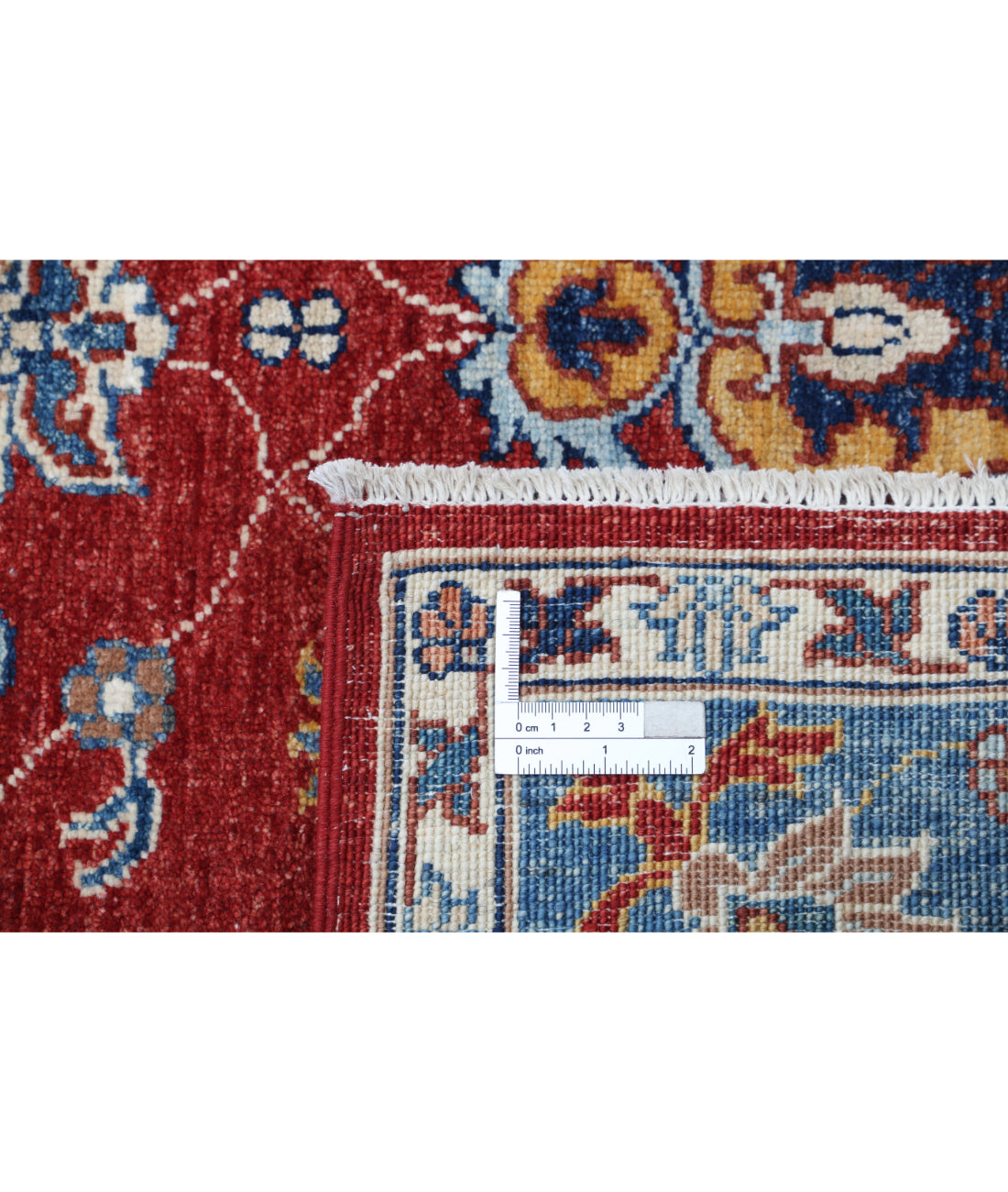 Hand Knotted Ziegler Farhan Wool Rug - 4'0'' x 5'10'' 4'0'' x 5'10'' (120 X 175) / Red / Blue