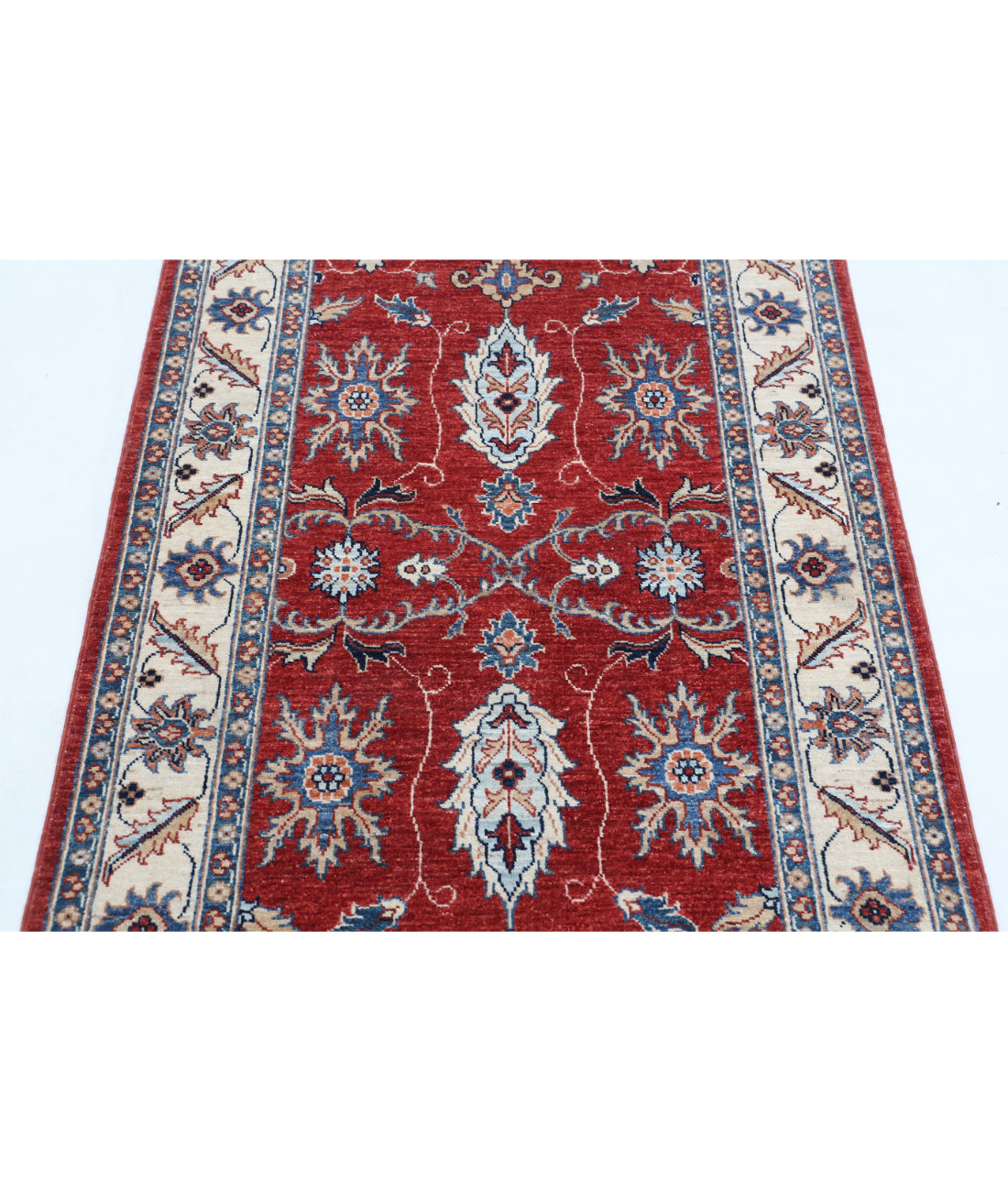 Hand Knotted Ziegler Farhan Wool Rug - 3'1'' x 4'11'' 3'1'' x 4'11'' (93 X 148) / Red / Ivory