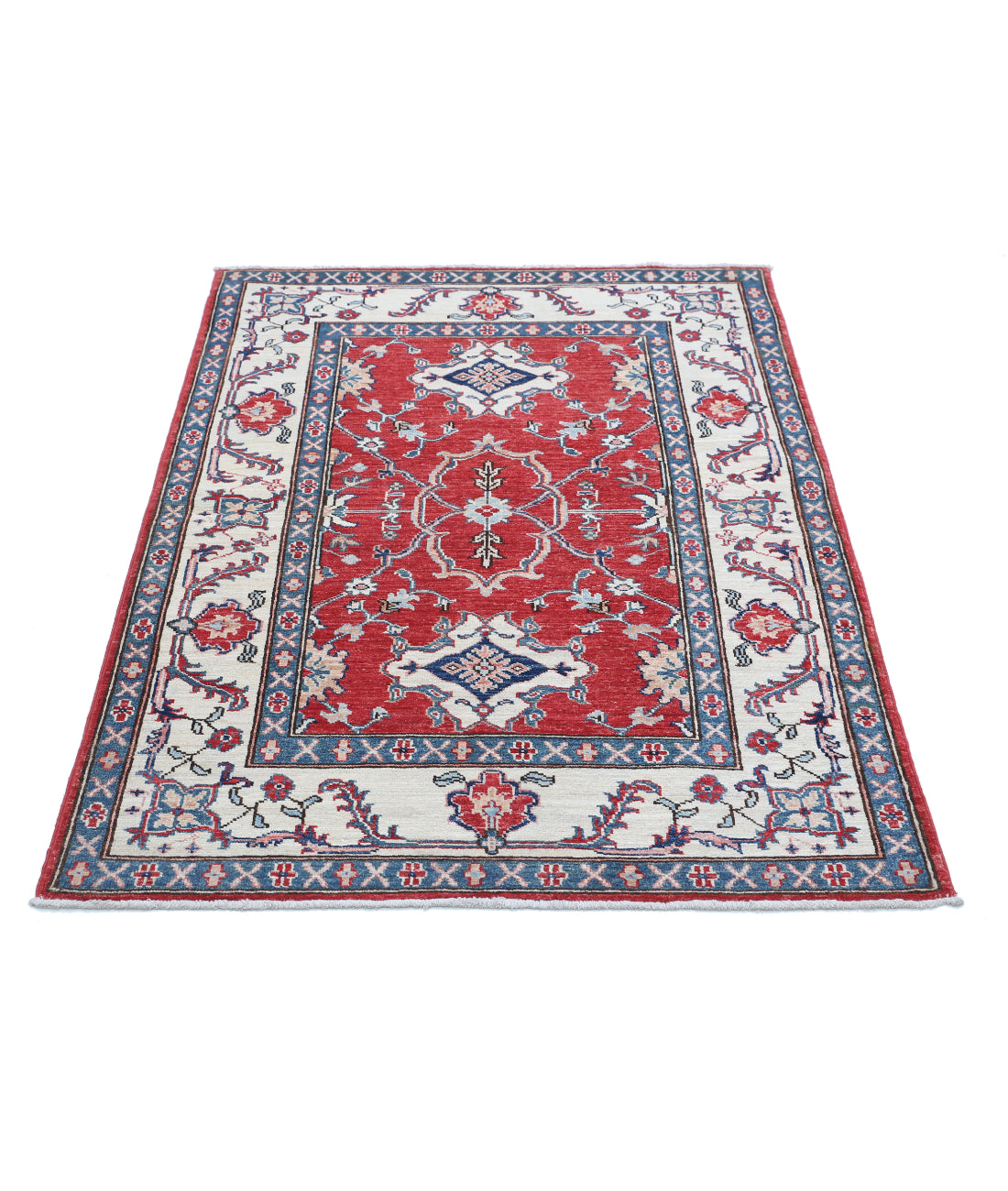 Hand Knotted Ziegler Farhan Wool Rug - 3'3'' x 4'9'' 3'3'' x 4'9'' (98 X 143) / Red / Ivory