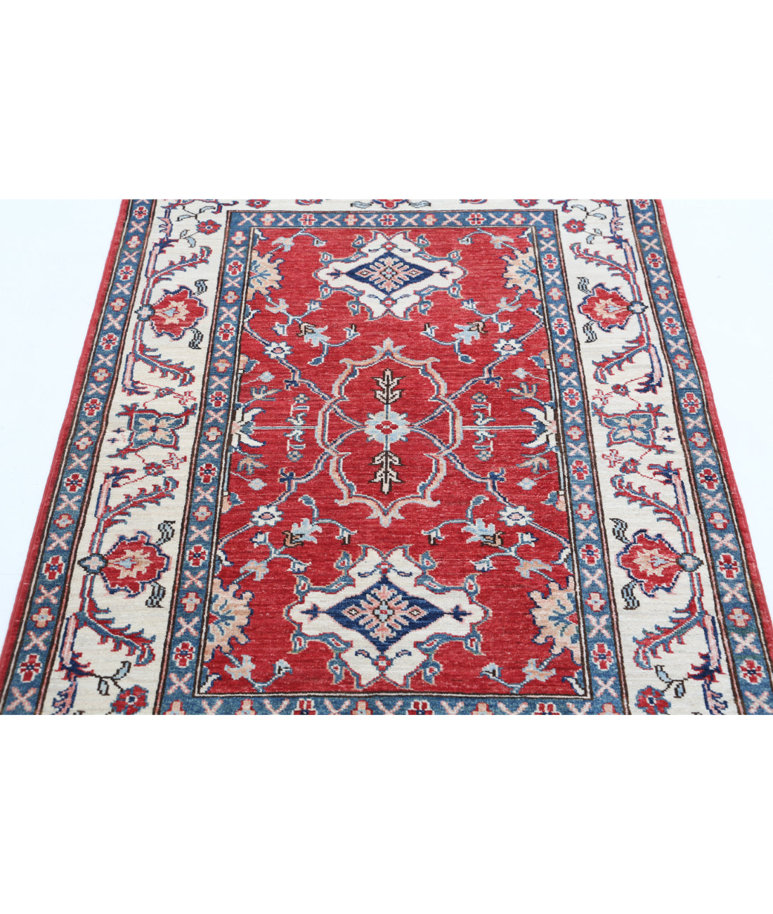 Hand Knotted Ziegler Farhan Wool Rug - 3'3'' x 4'9'' 3'3'' x 4'9'' (98 X 143) / Red / Ivory