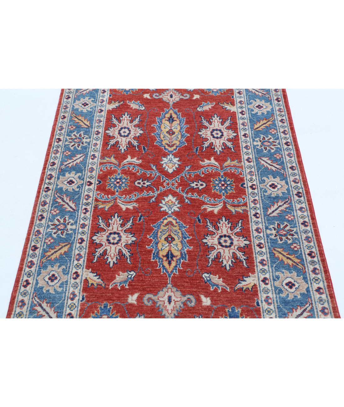 Hand Knotted Ziegler Farhan Wool Rug - 3'3'' x 5'0'' 3'3'' x 5'0'' (98 X 150) / Red / Blue