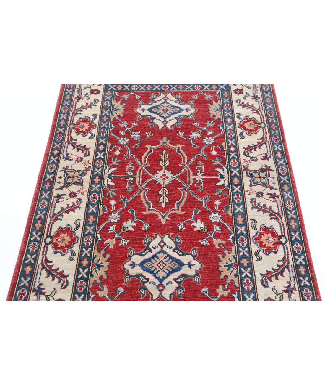 Hand Knotted Ziegler Farhan Wool Rug - 3'1'' x 4'10'' 3'1'' x 4'10'' (93 X 145) / Red / Ivory