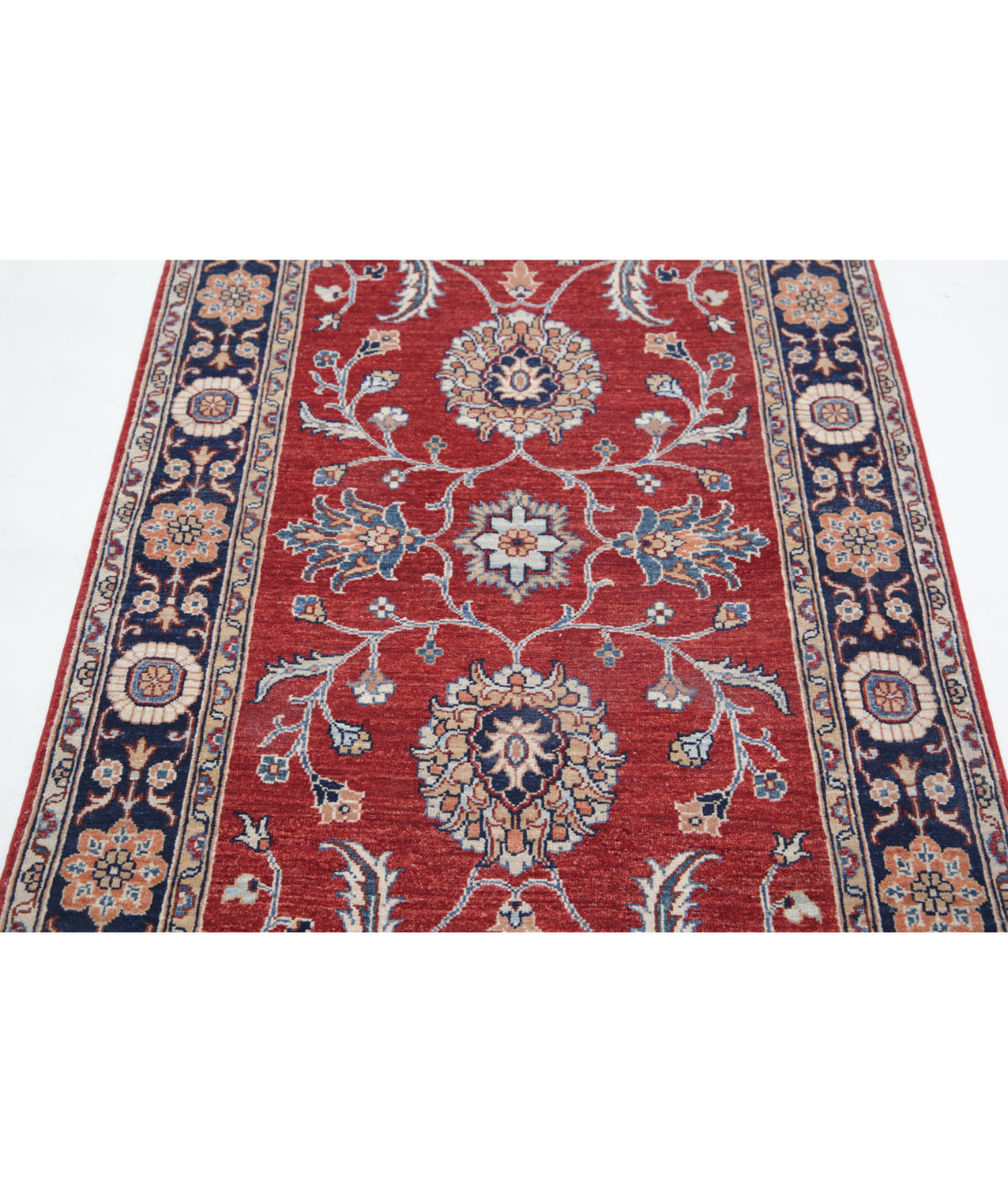 Hand Knotted Ziegler Farhan Wool Rug - 3'2'' x 5'1'' 3'2'' x 5'1'' (95 X 153) / Red / Blue