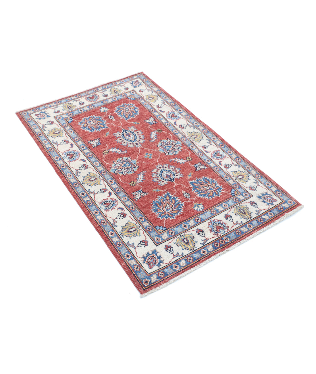 Hand Knotted Ziegler Farhan Wool Rug - 2'6'' x 4'0'' 2'6'' x 4'0'' (75 X 120) / Red / Ivory