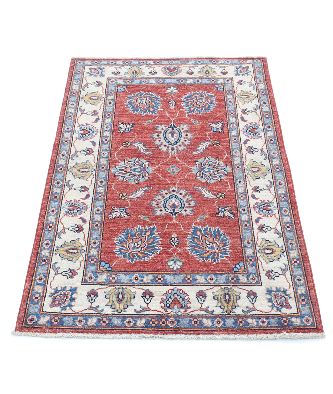 Hand Knotted Ziegler Farhan Wool Rug - 2'6'' x 4'0'' 2'6'' x 4'0'' (75 X 120) / Red / Ivory