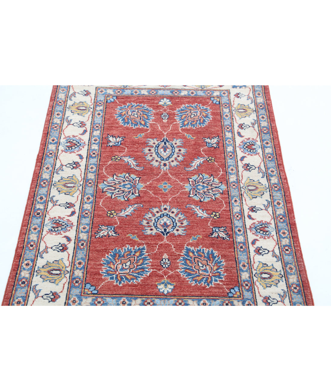 Hand Knotted Ziegler Farhan Wool Rug - 2'6'' x 4'0'' 2'6'' x 4'0'' (75 X 120) / Red / Ivory