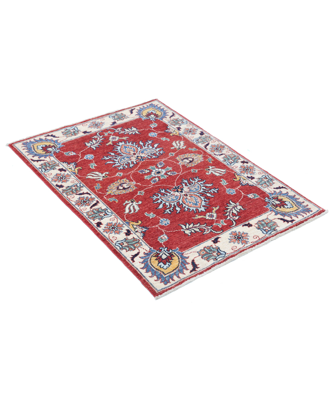 Hand Knotted Ziegler Farhan Wool Rug - 2'9'' x 3'10'' 2'9'' x 3'10'' (83 X 115) / Red / Ivory