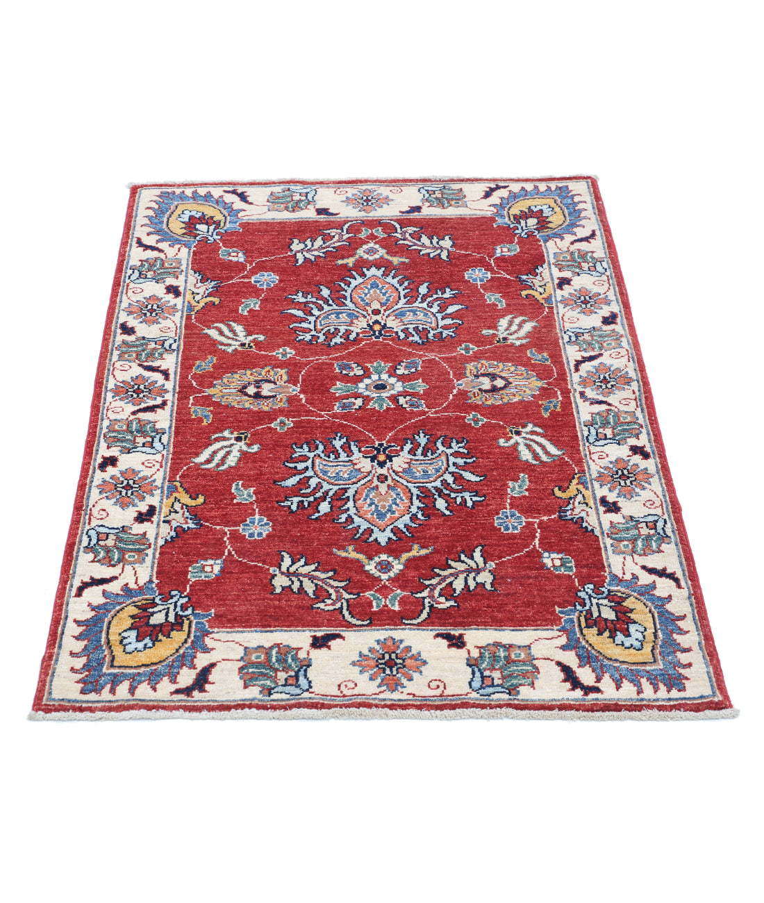 Hand Knotted Ziegler Farhan Wool Rug - 2'9'' x 3'10'' 2'9'' x 3'10'' (83 X 115) / Red / Ivory