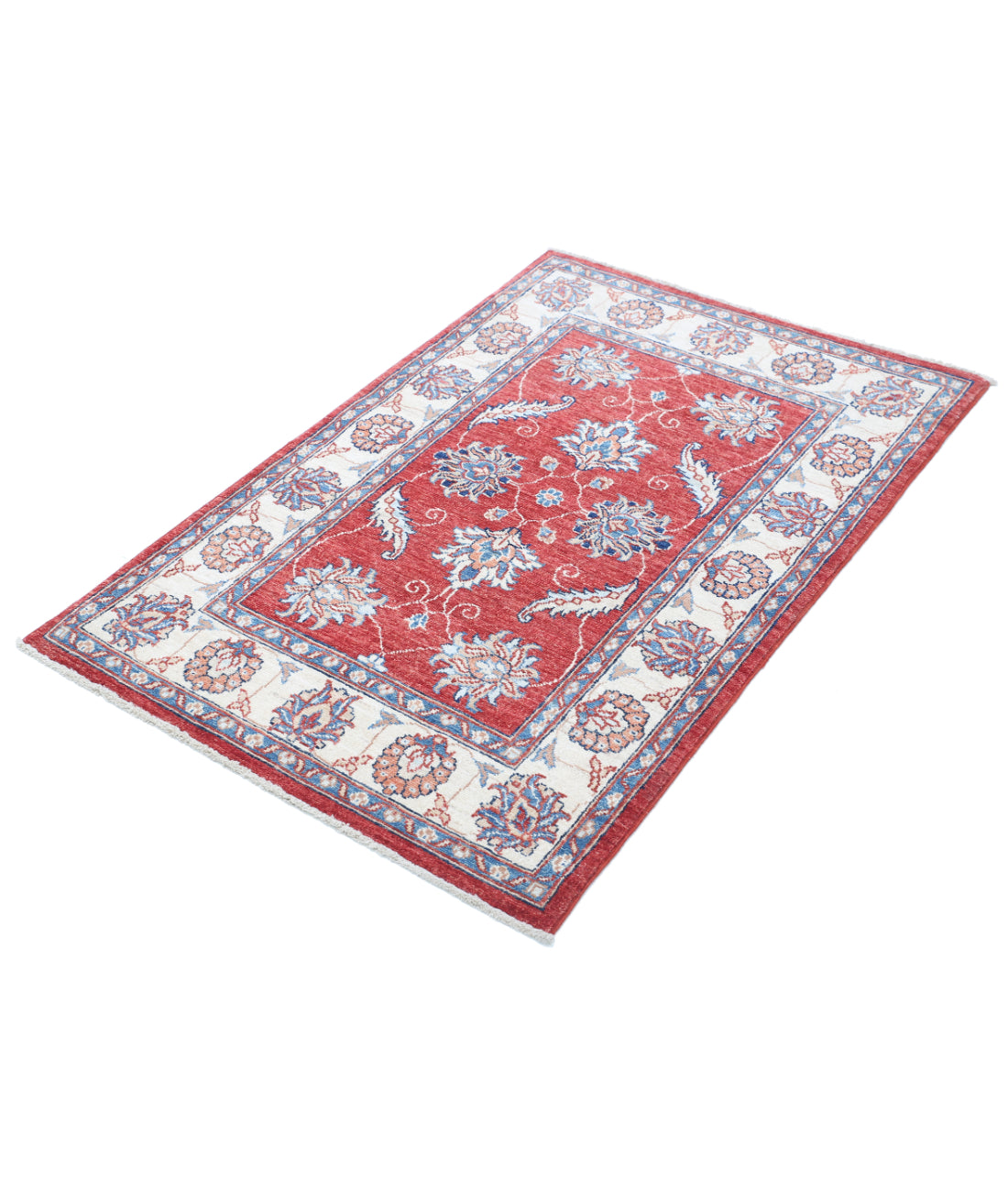 Hand Knotted Ziegler Farhan Wool Rug - 2'9'' x 4'2'' 2'9'' x 4'2'' (83 X 125) / Red / Ivory