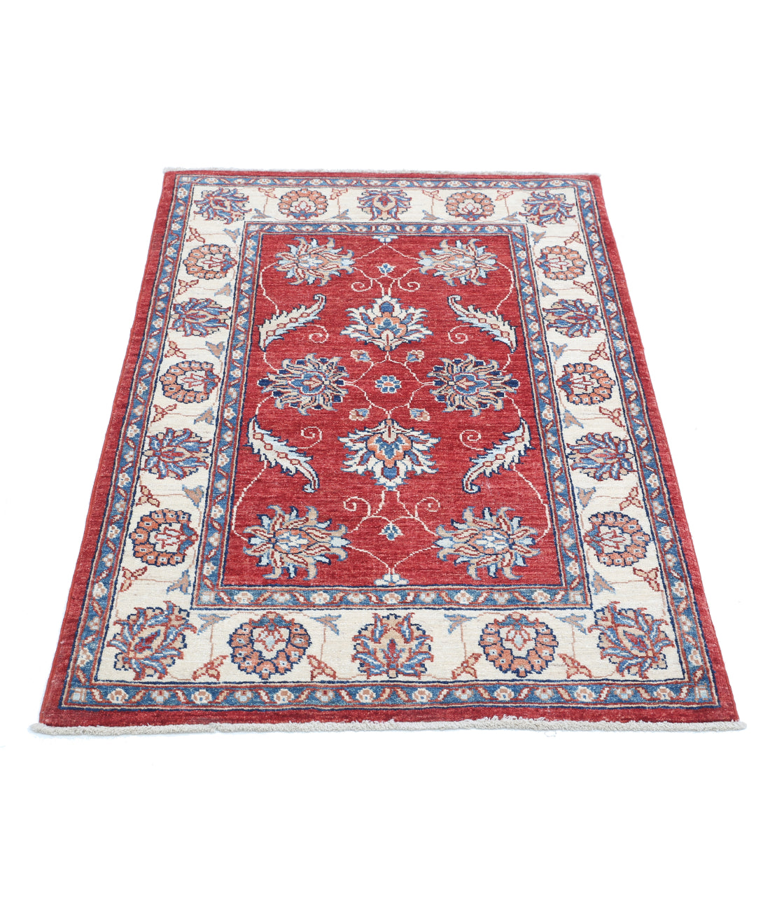 Hand Knotted Ziegler Farhan Wool Rug - 2'9'' x 4'2'' 2'9'' x 4'2'' (83 X 125) / Red / Ivory