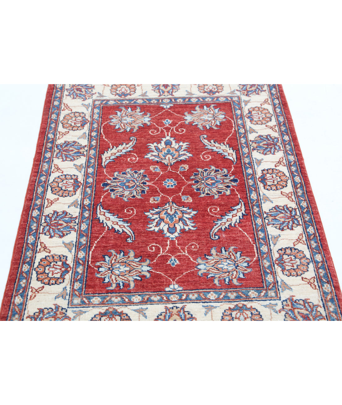 Hand Knotted Ziegler Farhan Wool Rug - 2'9'' x 4'2'' 2'9'' x 4'2'' (83 X 125) / Red / Ivory