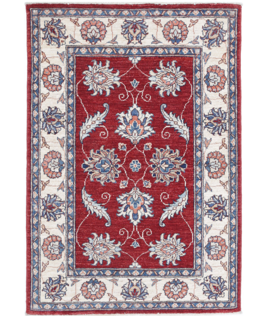 Hand Knotted Ziegler Farhan Wool Rug - 2'9'' x 4'0'' 2'9'' x 4'0'' (83 X 120) / Red / Ivory