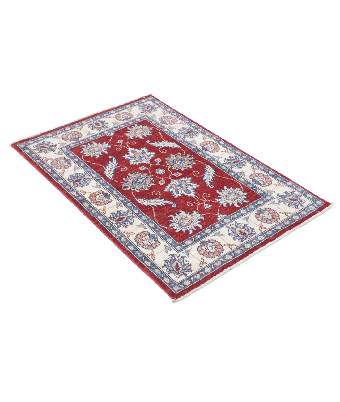 Hand Knotted Ziegler Farhan Wool Rug - 2'9'' x 4'0'' 2'9'' x 4'0'' (83 X 120) / Red / Ivory