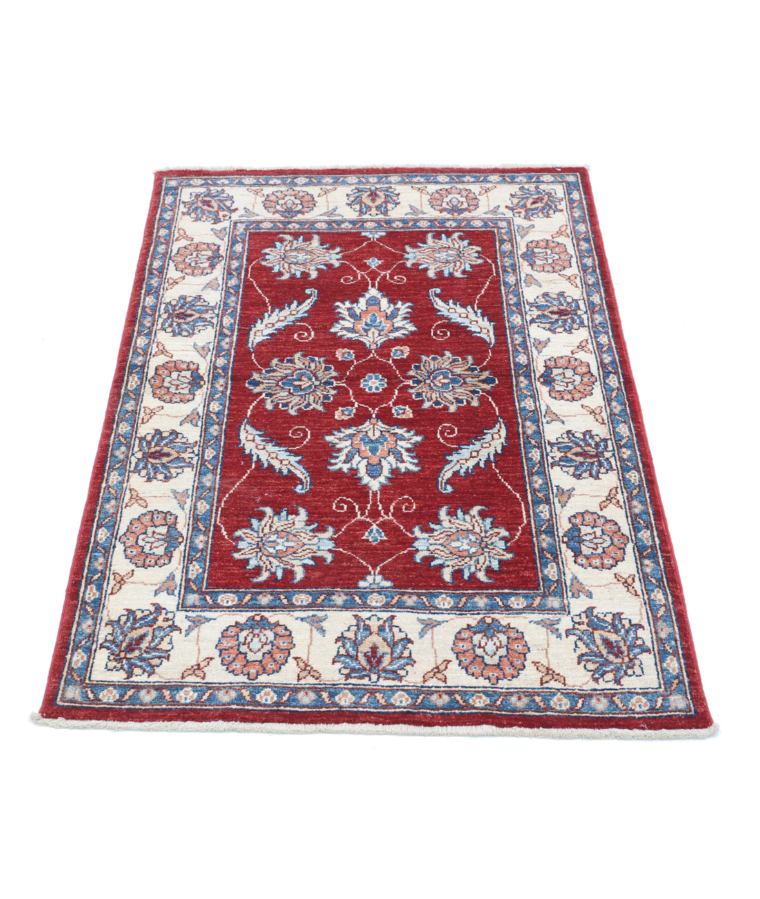 Hand Knotted Ziegler Farhan Wool Rug - 2'9'' x 4'0'' 2'9'' x 4'0'' (83 X 120) / Red / Ivory