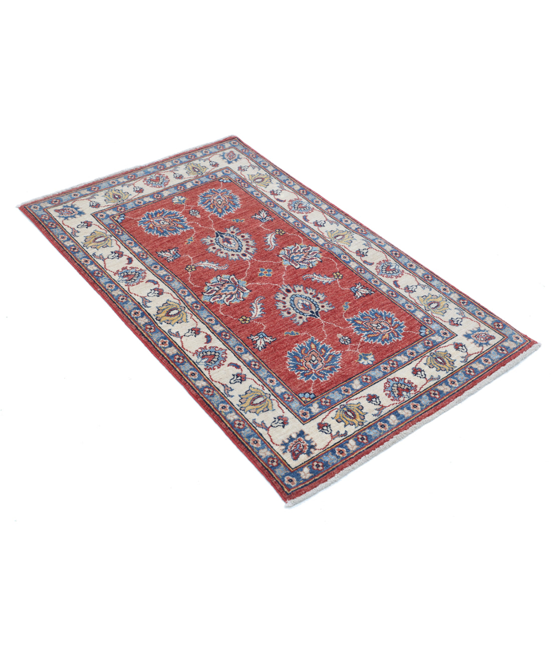 Hand Knotted Ziegler Farhan Wool Rug - 2'7'' x 4'1'' 2'7'' x 4'1'' (78 X 123) / Red / Ivory