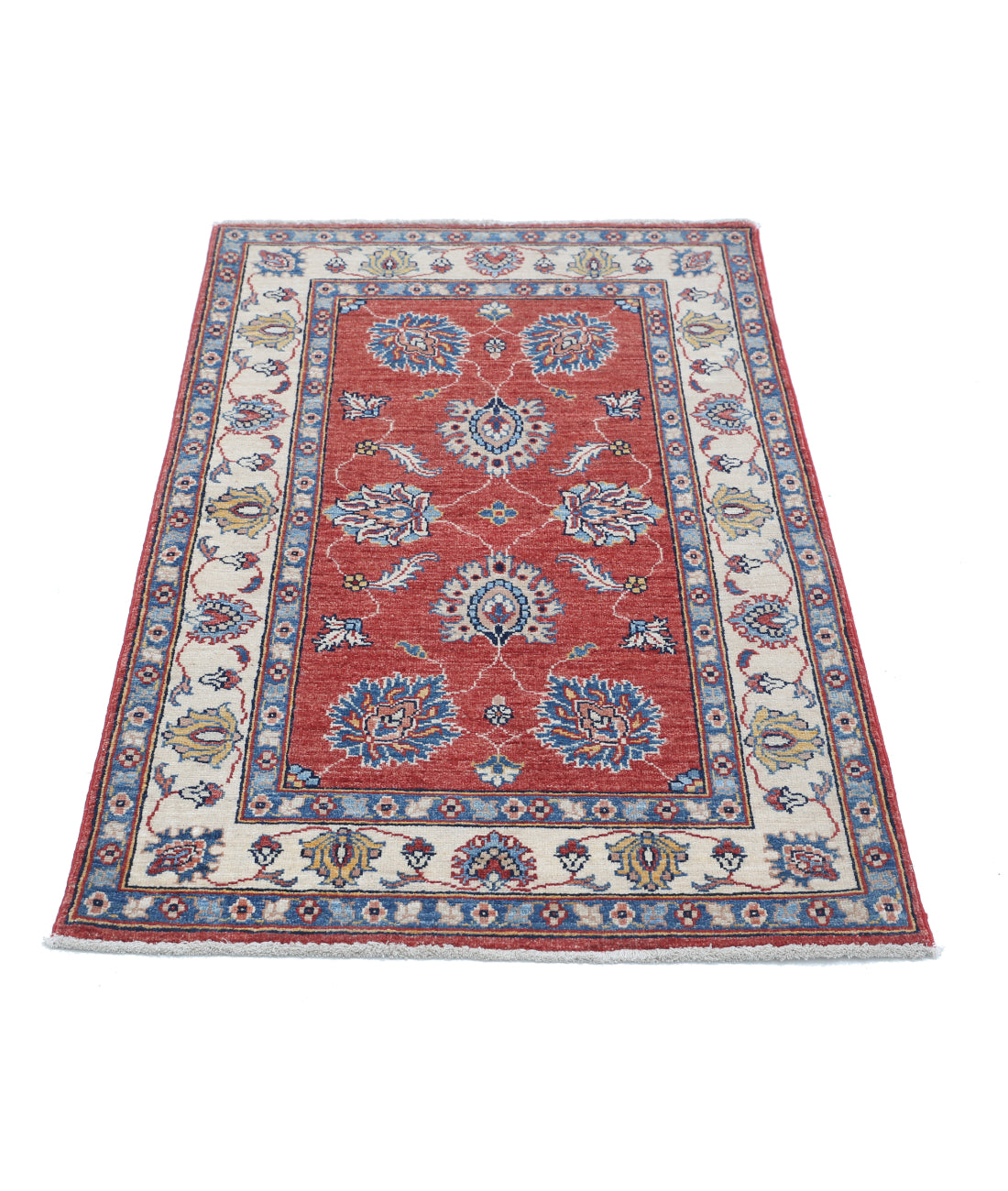 Hand Knotted Ziegler Farhan Wool Rug - 2'7'' x 4'1'' 2'7'' x 4'1'' (78 X 123) / Red / Ivory