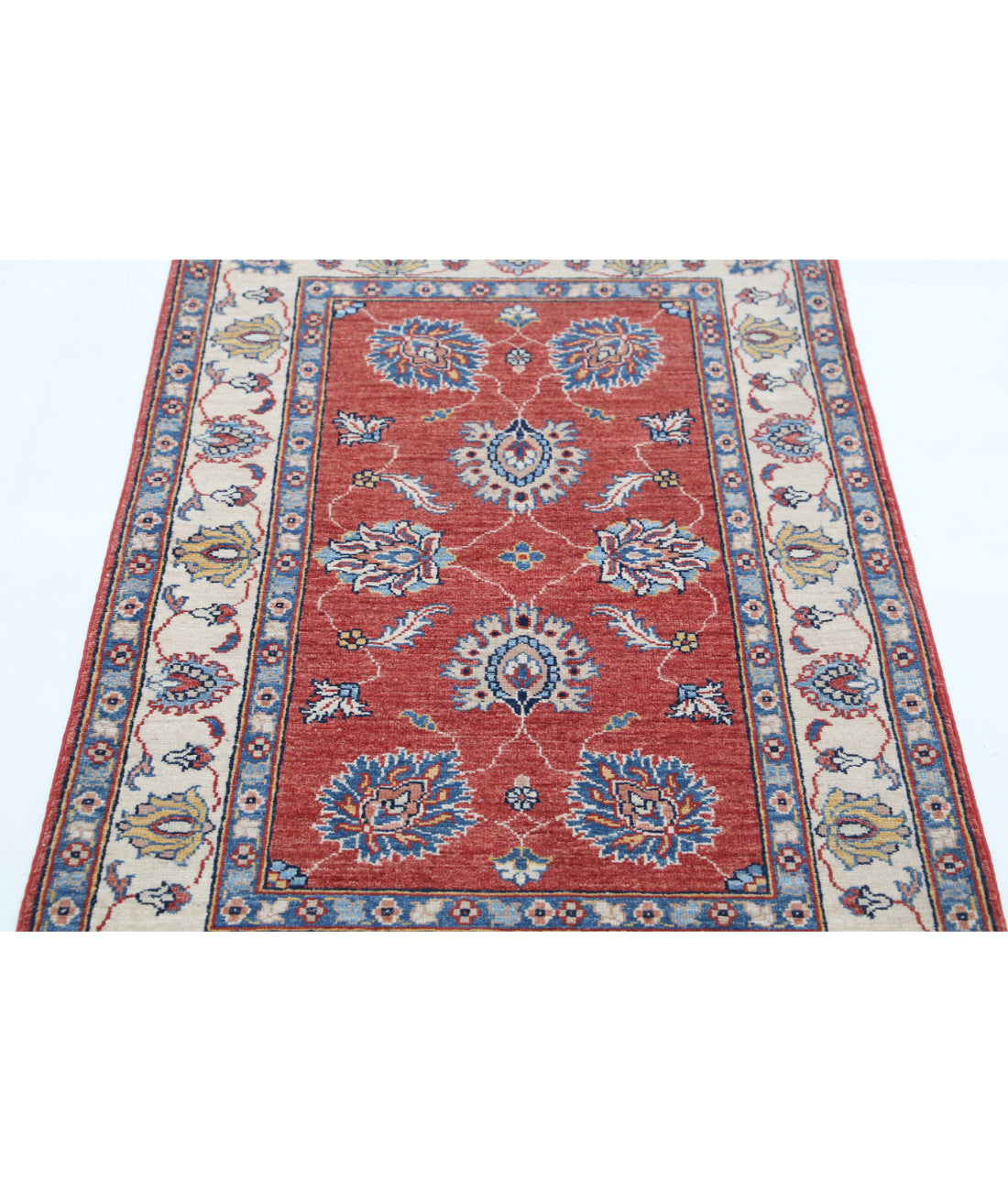 Hand Knotted Ziegler Farhan Wool Rug - 2'7'' x 4'1'' 2'7'' x 4'1'' (78 X 123) / Red / Ivory