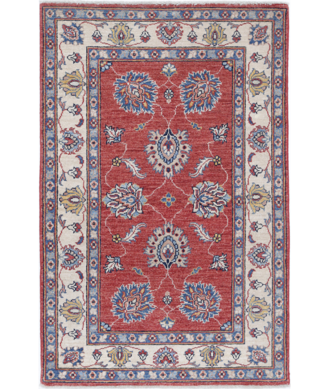 Hand Knotted Ziegler Farhan Wool Rug - 2&#39;7&#39;&#39; x 4&#39;1&#39;&#39; 2&#39;7&#39;&#39; x 4&#39;1&#39;&#39; (78 X 123) / Red / Ivory