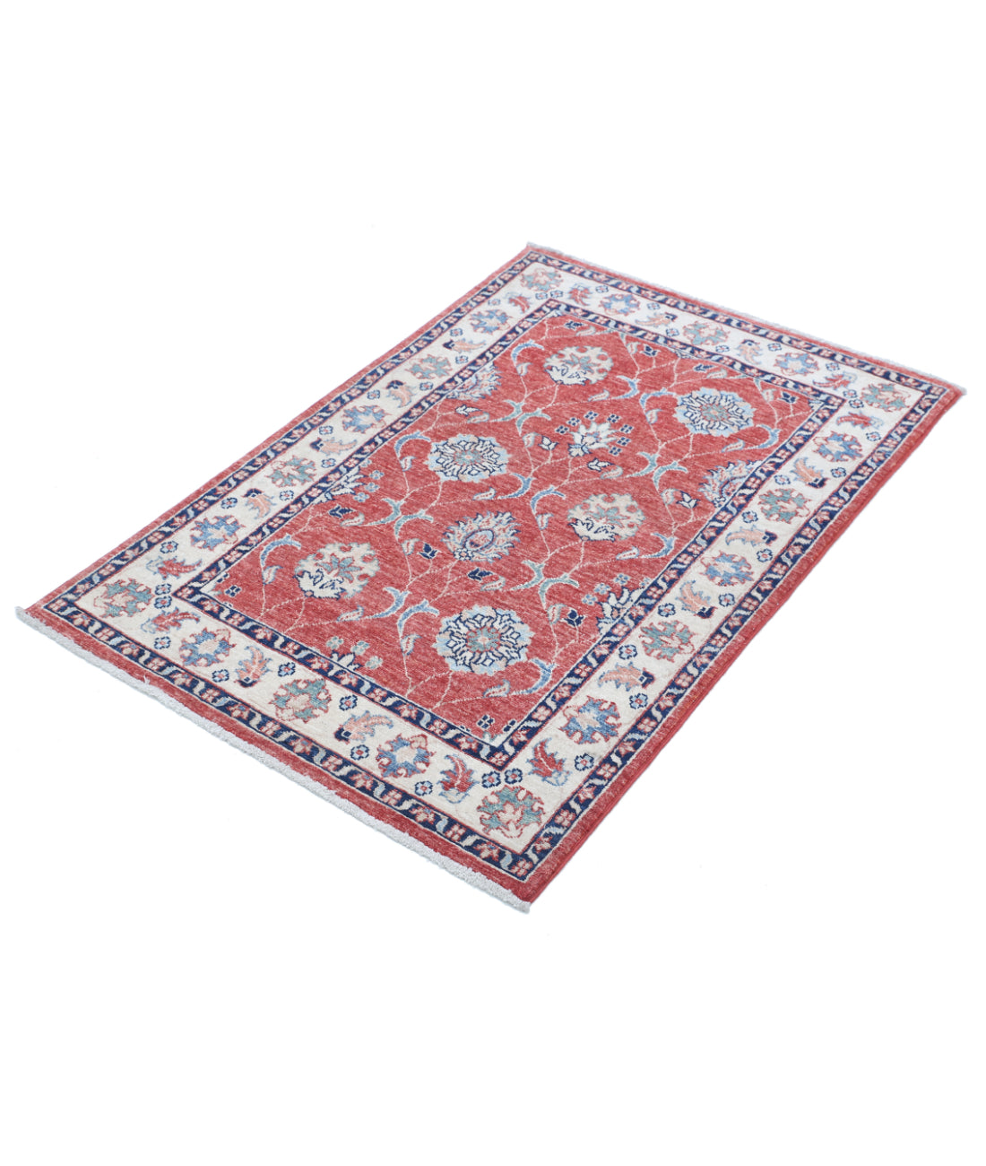 Hand Knotted Ziegler Farhan Wool Rug - 2'8'' x 4'1'' 2'8'' x 4'1'' (80 X 123) / Red / Ivory