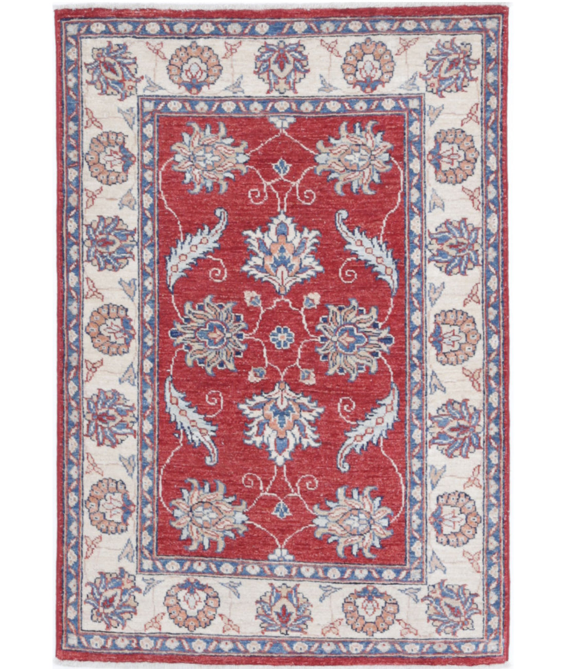 Hand Knotted Ziegler Farhan Wool Rug - 2&#39;8&#39;&#39; x 3&#39;10&#39;&#39; 2&#39;8&#39;&#39; x 3&#39;10&#39;&#39; (80 X 115) / Red / Ivory