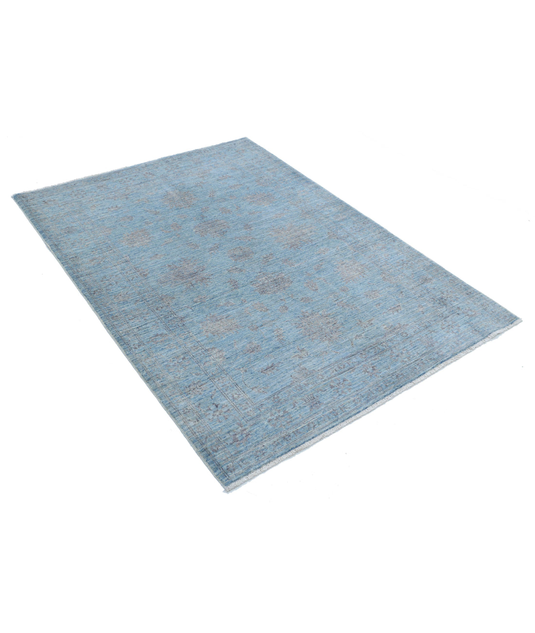 Hand Knotted Serenity Wool Rug - 4'1'' x 5'8'' 4'1'' x 5'8'' (123 X 170) / Blue / Charcoal