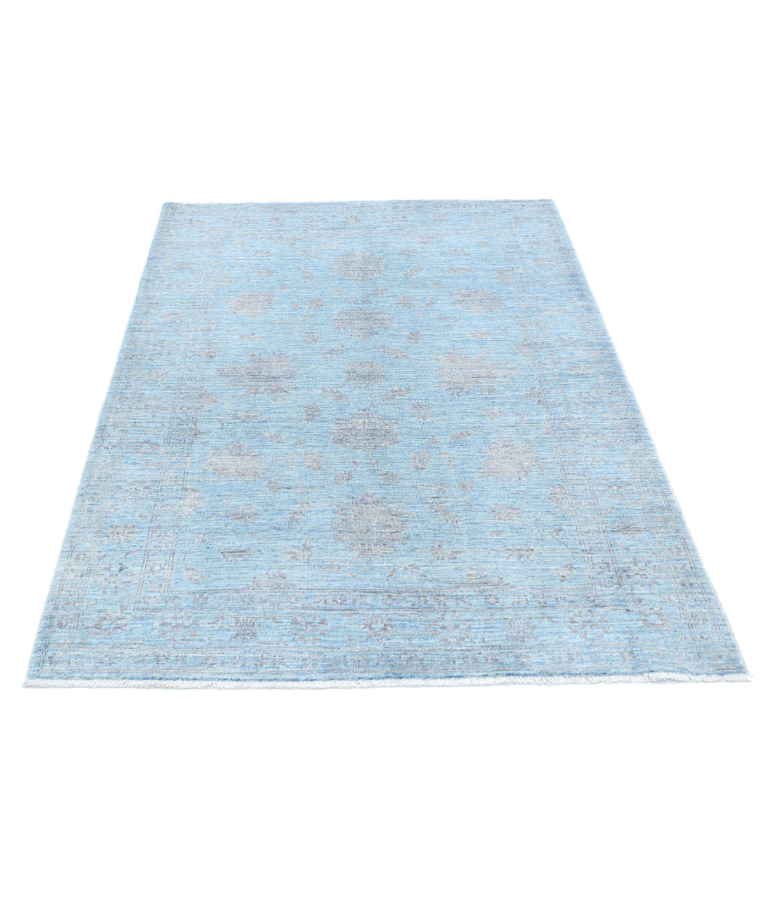 Hand Knotted Serenity Wool Rug - 4'1'' x 5'8'' 4'1'' x 5'8'' (123 X 170) / Blue / Charcoal