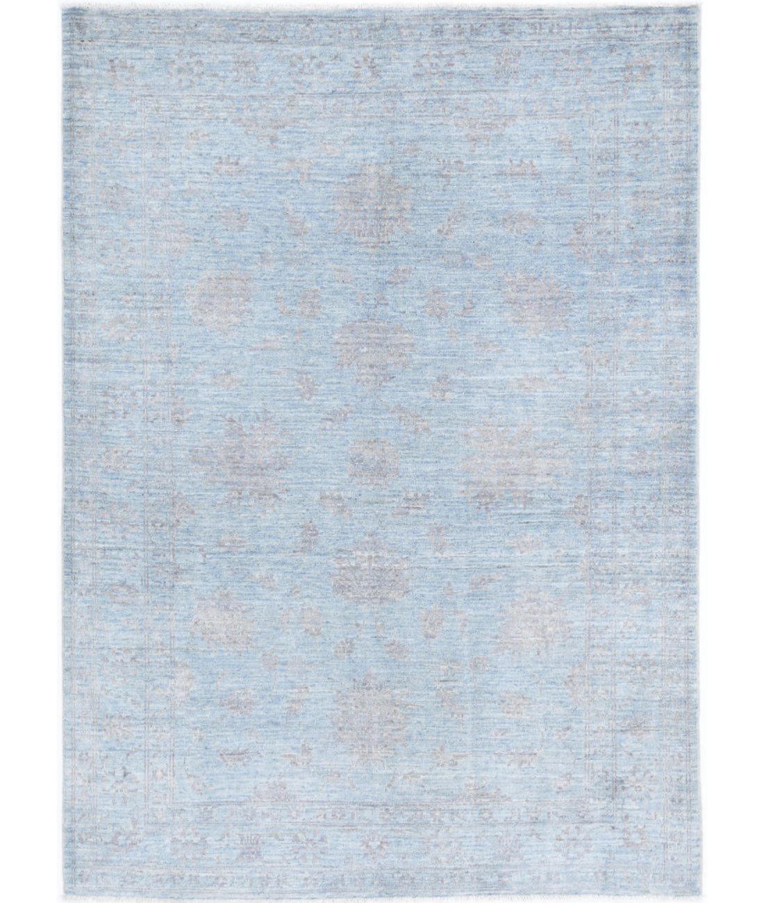 Hand Knotted Serenity Wool Rug - 4&#39;1&#39;&#39; x 5&#39;8&#39;&#39; 4&#39;1&#39;&#39; x 5&#39;8&#39;&#39; (123 X 170) / Blue / Charcoal