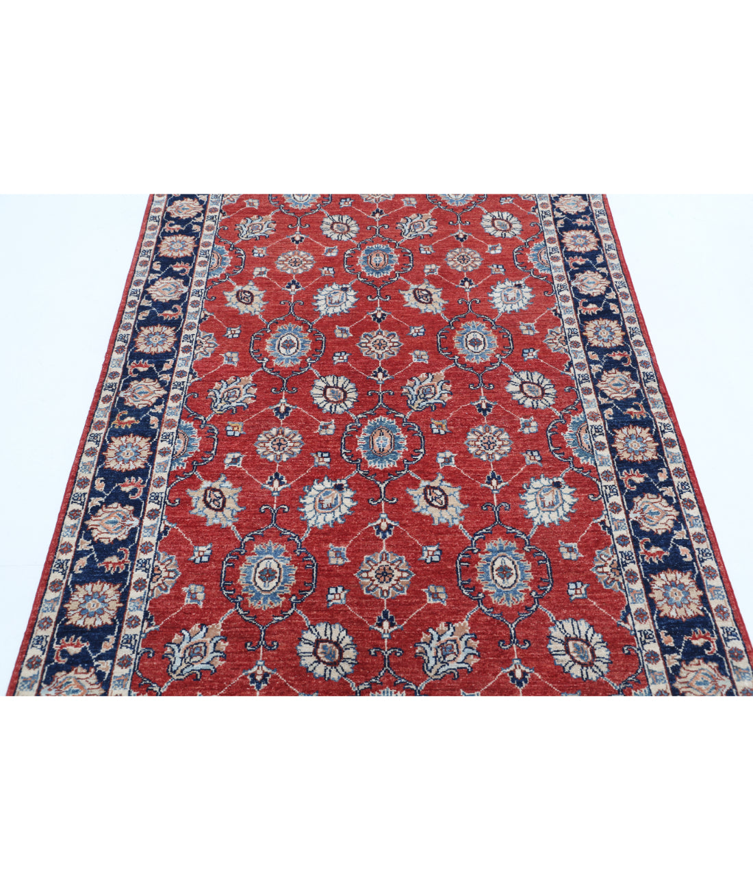 Hand Knotted Ziegler Farhan Wool Rug - 4'0'' x 5'9'' 4'0'' x 5'9'' (120 X 173) / Red / Blue