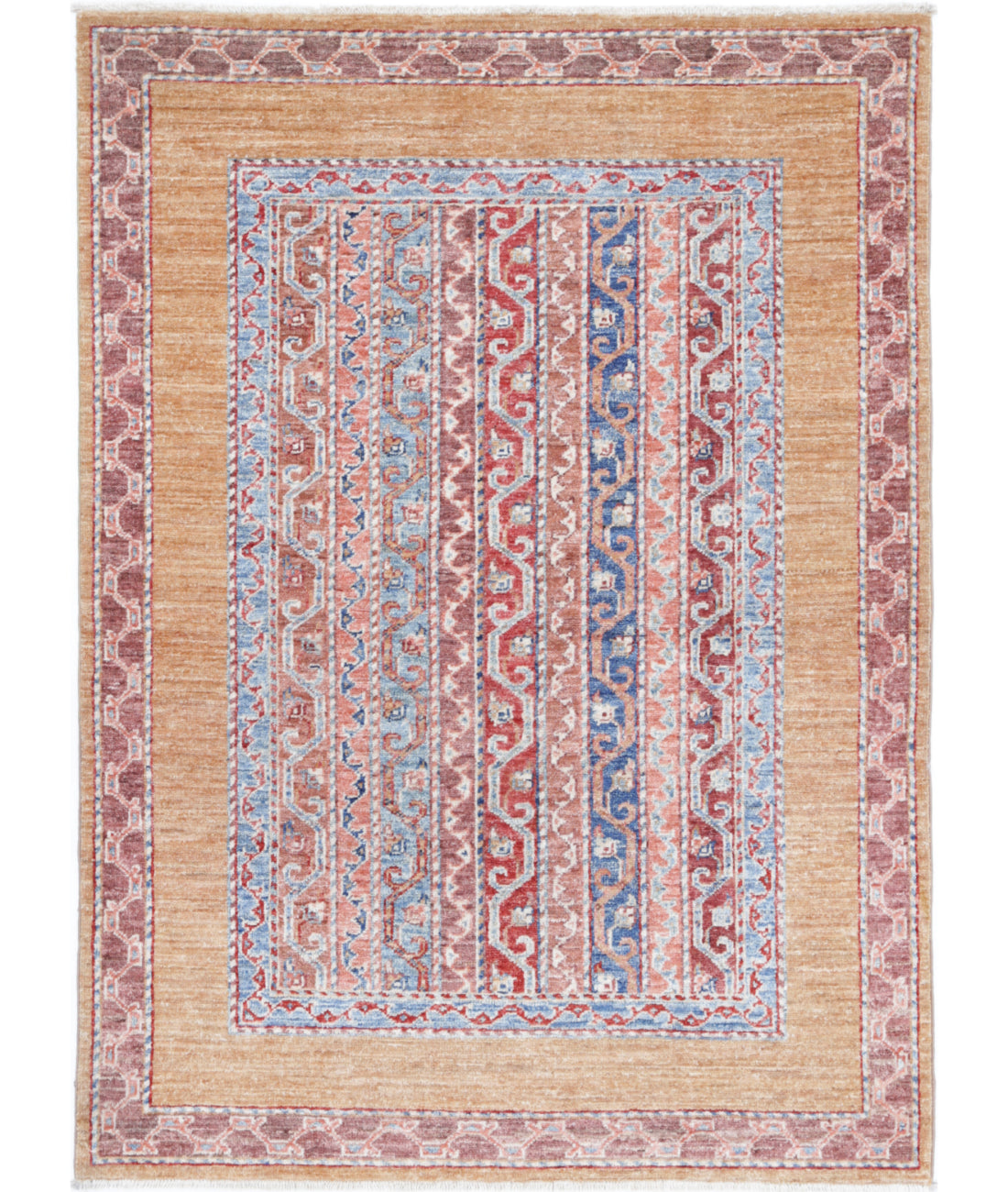 Hand Knotted Shaal Wool Rug - 3&#39;4&#39;&#39; x 4&#39;9&#39;&#39; 3&#39;4&#39;&#39; x 4&#39;9&#39;&#39; (100 X 143) / Multi / Multi