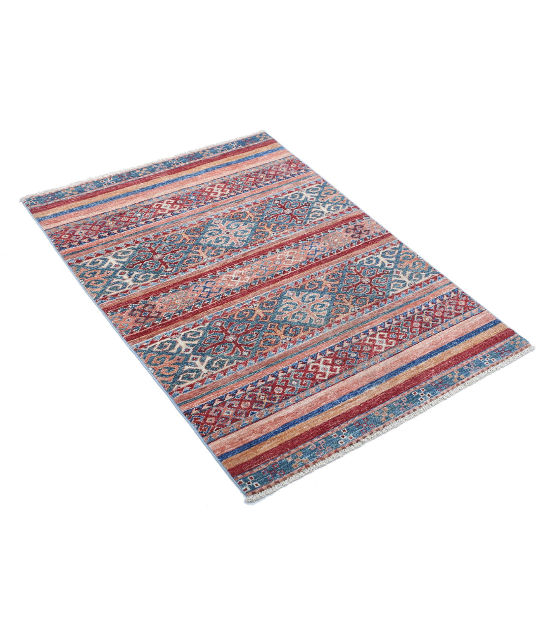 Hand Knotted Khurjeen Wool Rug - 2'9'' x 3'10'' 2'9'' x 3'10'' (83 X 115) / Multi / Multi