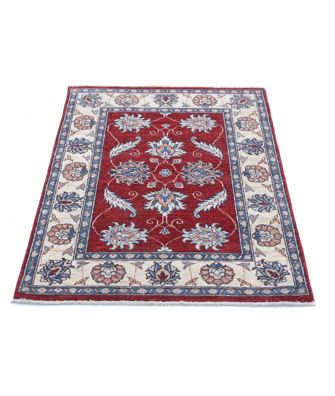 Hand Knotted Ziegler Farhan Wool Rug - 2'9'' x 4'1'' 2'9'' x 4'1'' (83 X 123) / Red / Ivory